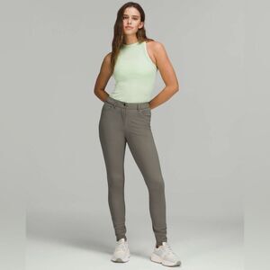 Lululemon City Sleek Slim-Fit 5 Pocket High-Rise Pant in Grey Sage Size 28